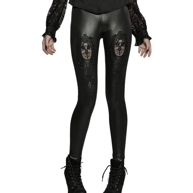 PUNK RAVE Wetlook leggings Eternity with lace ornament