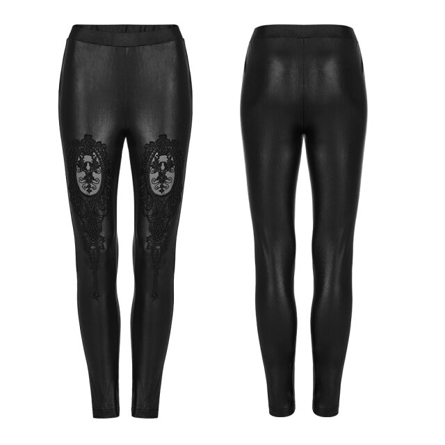 PUNK RAVE Wetlook-Leggings Eternity mit Spitzenornament S