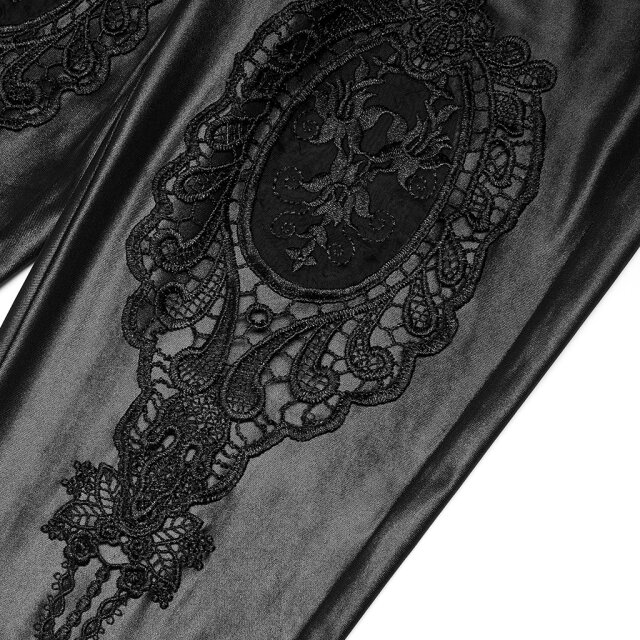 PUNK RAVE Wetlook-Leggings Eternity mit Spitzenornament S