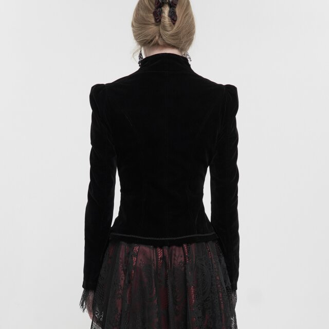Viktorianische Samtjacke Emma in schwarz oder rot schwarz XS