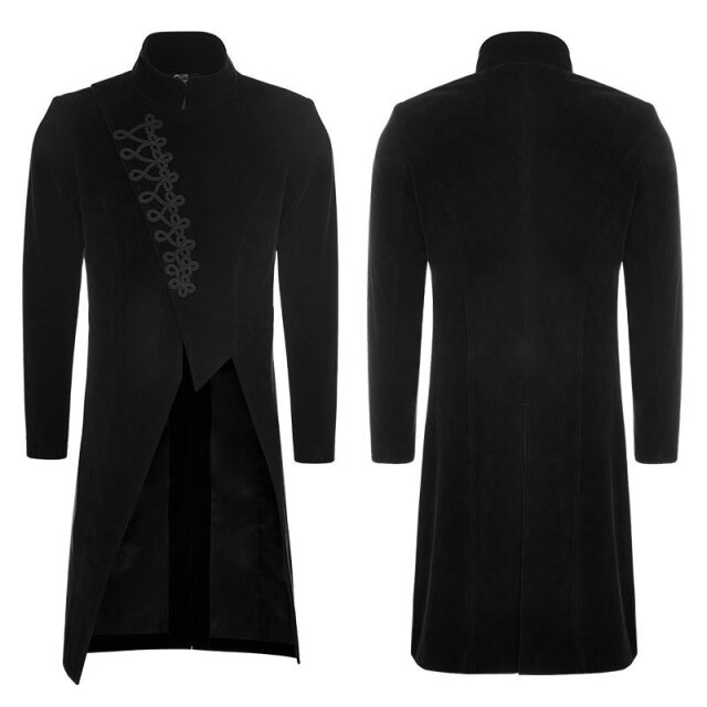 Asymmetrical velvet cord frock coat Winston with trimmings