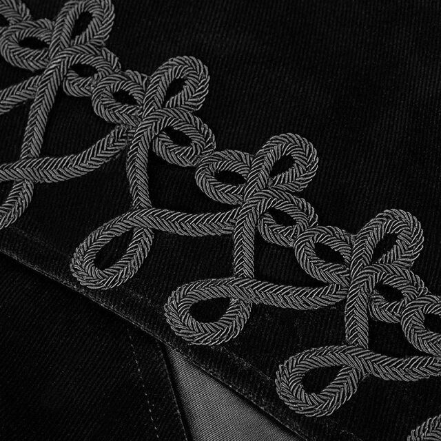 Asymmetrical velvet cord frock coat Winston with trimmings