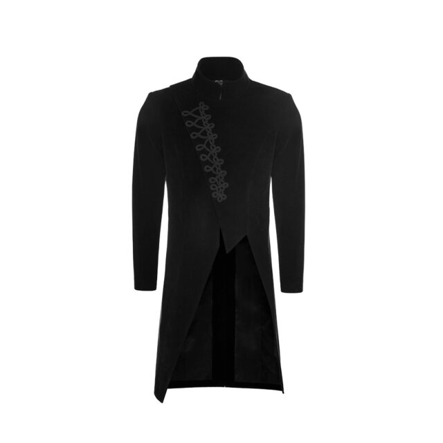 Asymmetrical velvet cord frock coat Winston with trimmings
