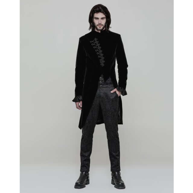 Asymmetrical velvet cord frock coat Winston with trimmings