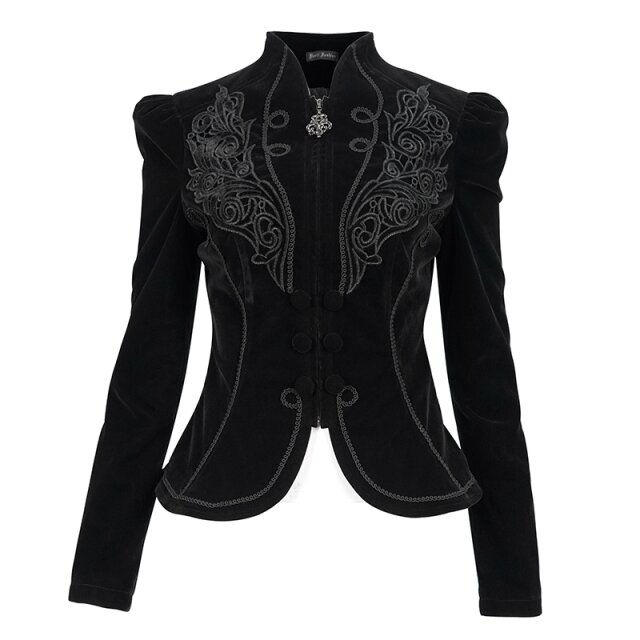 Victorian Velvet Jacket Emma in Black or Red black