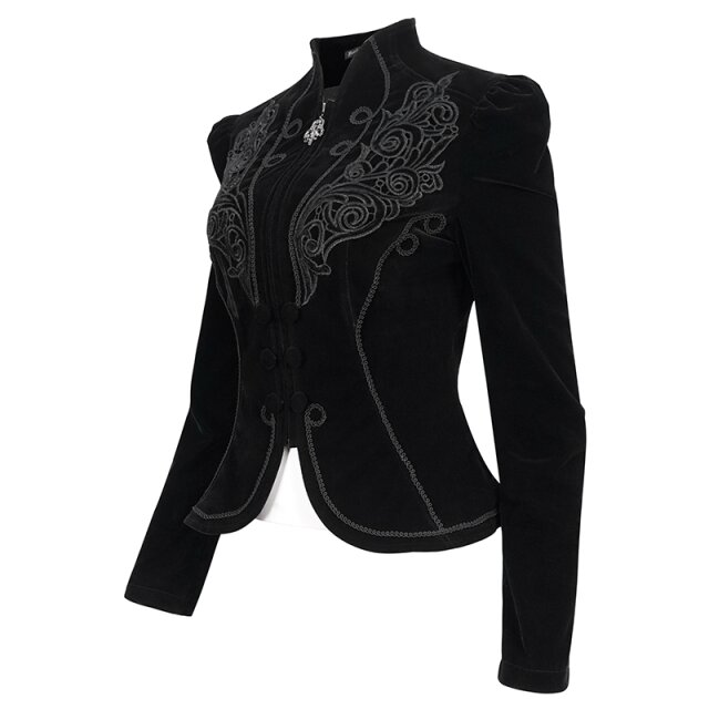 Victorian Velvet Jacket Emma in Black or Red black