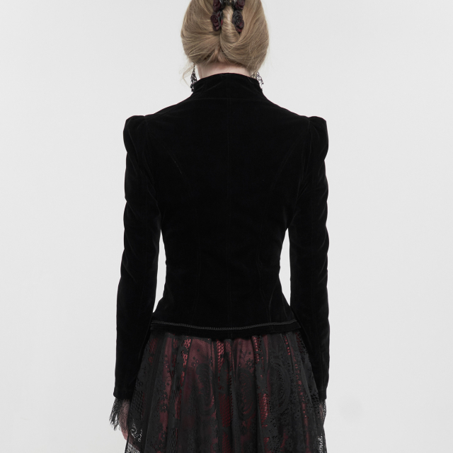Victorian Velvet Jacket Emma in Black or Red black