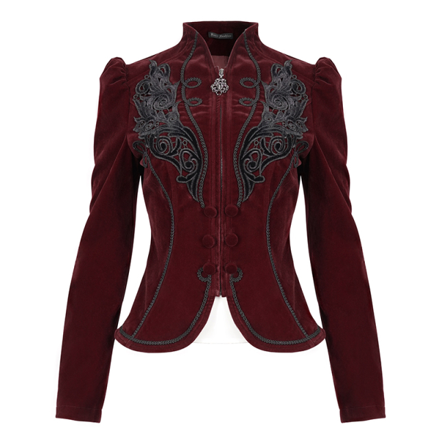 Victorian Velvet Jacket Emma in Black or Red red