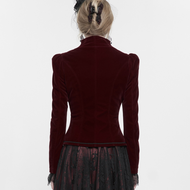 Viktorianische Samtjacke Emma in schwarz oder rot rot M