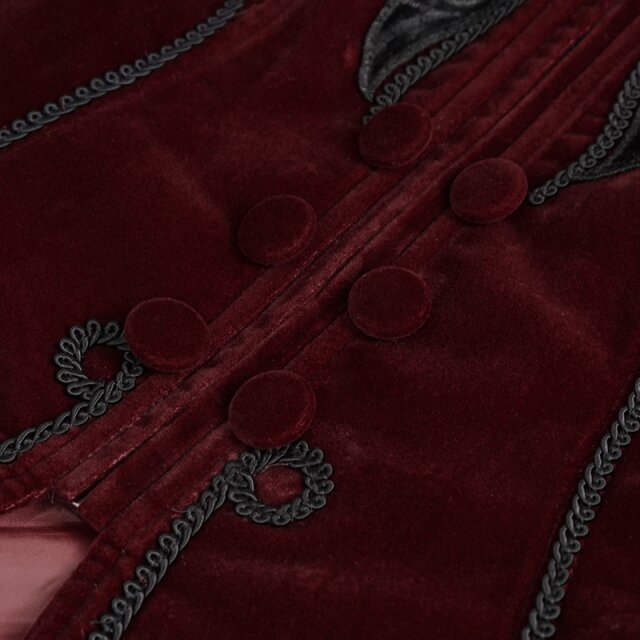Viktorianische Samtjacke Emma in schwarz oder rot rot 3XL