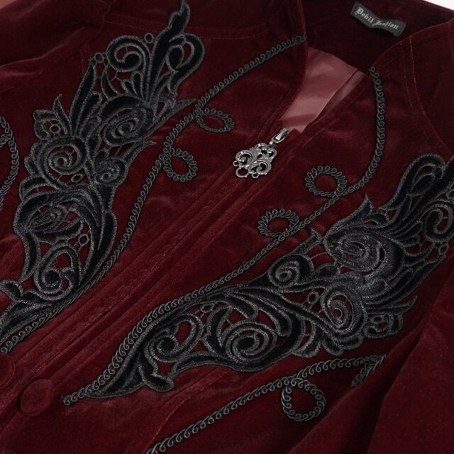 Viktorianische Samtjacke Emma in schwarz oder rot rot 3XL
