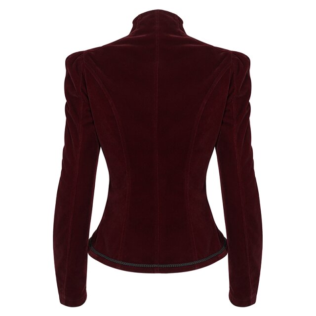 Viktorianische Samtjacke Emma in schwarz oder rot rot 3XL