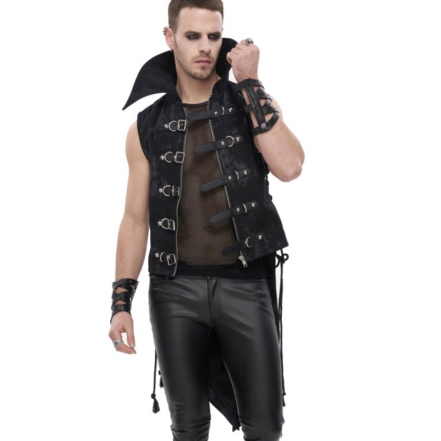 Fleckige Devil Fashion Denim-Weste No Return XXL