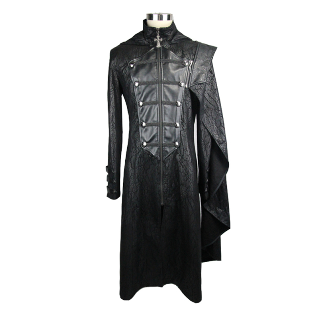 Wadenlanger Uniform-Herrenmantel Ripper mit abnehmbarem Schulterumhang - Größe: S