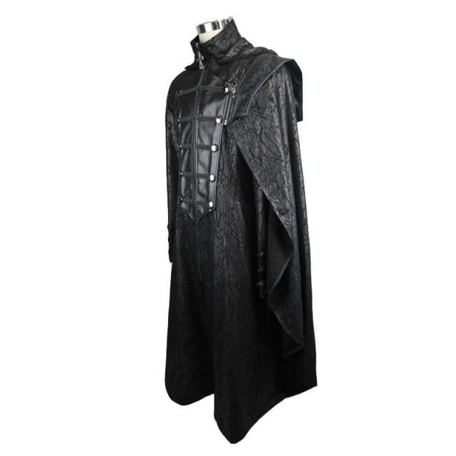 Calf-length Uniform Mens Coat Ripper with detachable shoulder cape - size: S