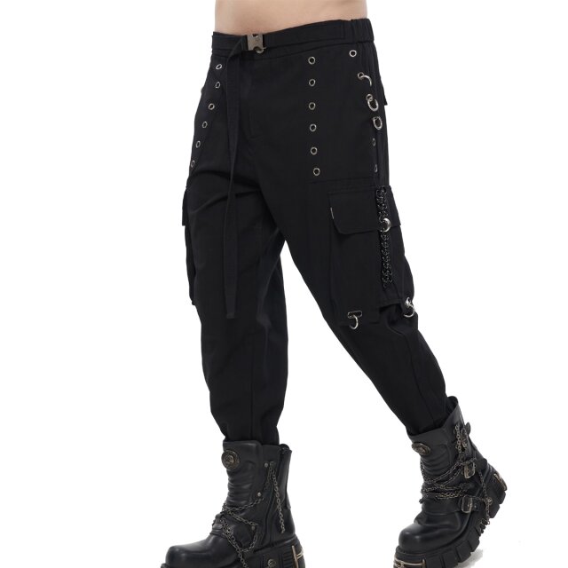 Devil Fashion Cargo Joggers Rebel Yell with Chains