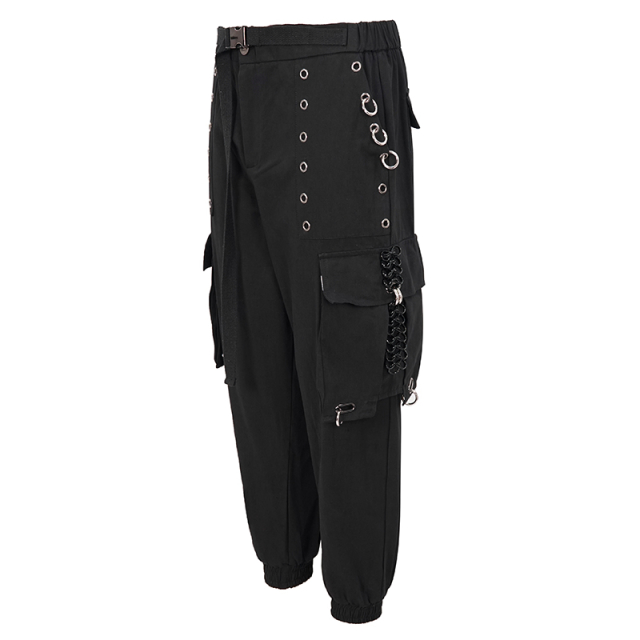 Devil Fashion Cargo Joggers Rebel Yell with Chains