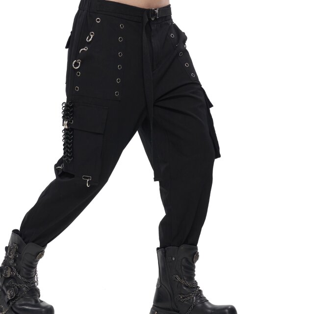 Devil Fashion Cargo Joggers Rebel Yell with Chains