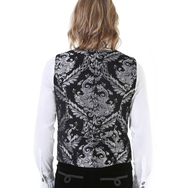 Gothic Brocade Waistcoat Tepes XXL silver