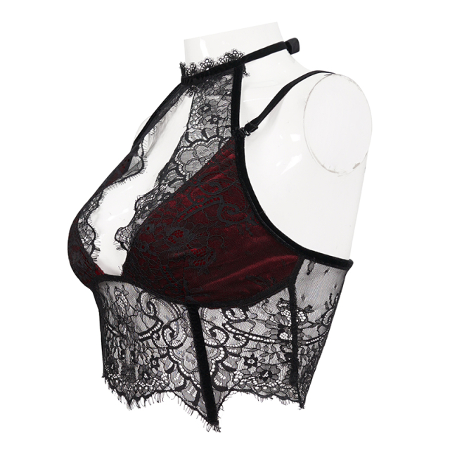 Lace Bustier Caleidoscope with Red Accents