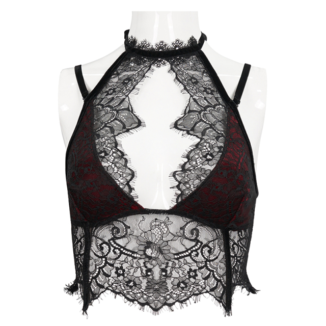 Lace Bustier Caleidoscope with Red Accents