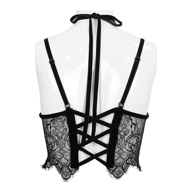 Lace Bustier Caleidoscope with Red Accents