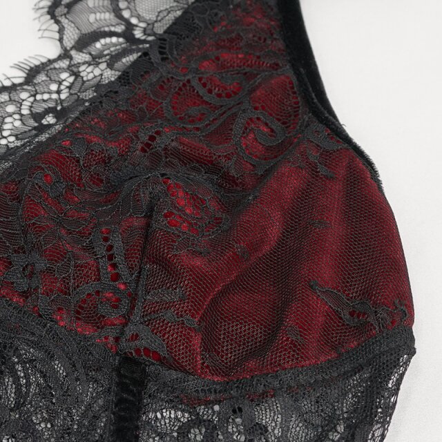 Lace Bustier Caleidoscope with Red Accents