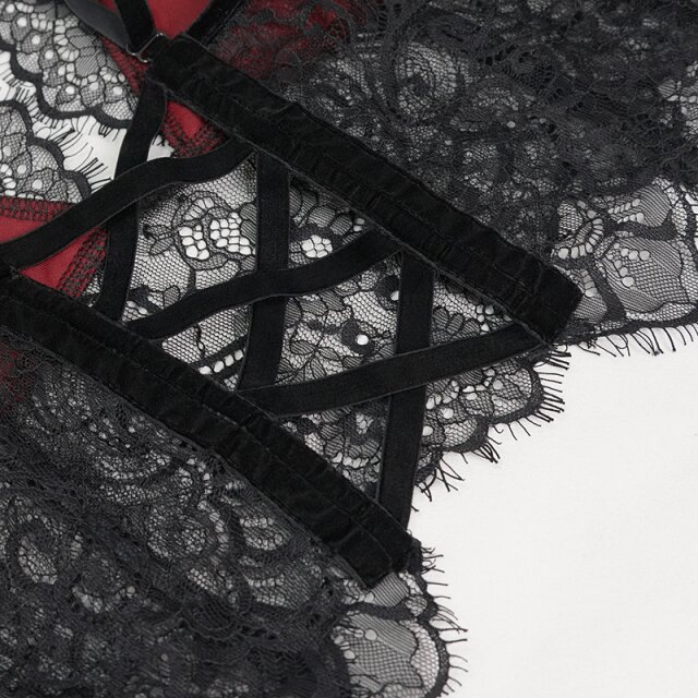Lace Bustier Caleidoscope with Red Accents