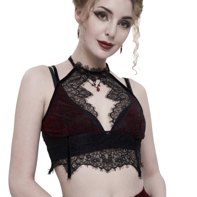 Lace Bustier Caleidoscope with Red Accents