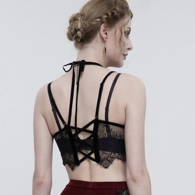 Lace Bustier Caleidoscope with Red Accents