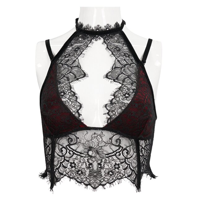 Spitzenbustier Caleidoskop mit roten Akzenten XL