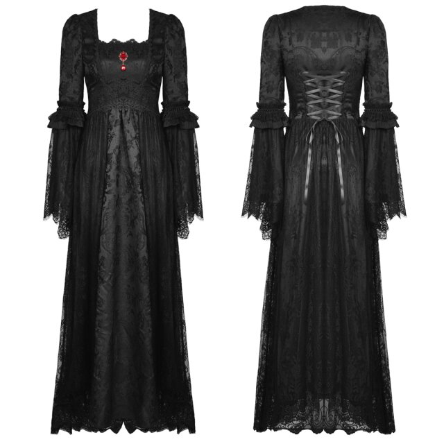 Bodenlanges viktorianisches Kleid Zsizsi M