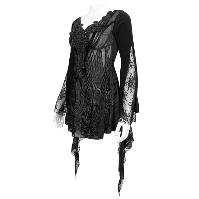 Perlenbesticktes A-Linien-Shirt Sinfonia S