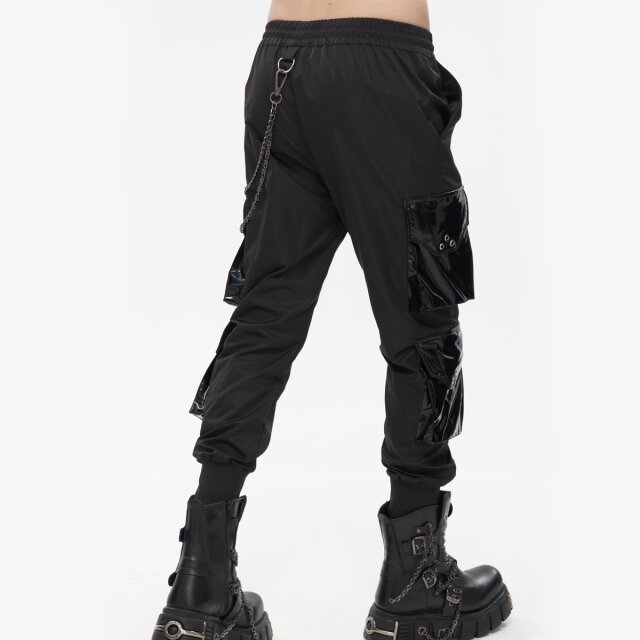 Devil Fashion Cargo Joggers with Patent Pockets | BOUDOIR NOIR