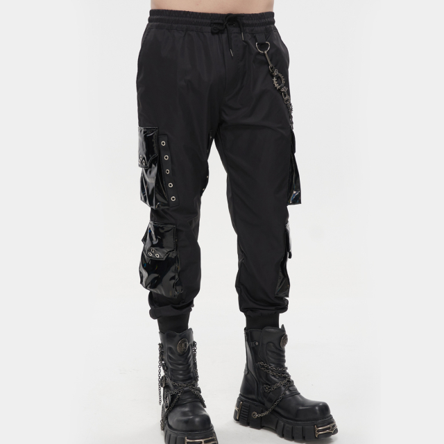 Devil Fashion Cargo Joggers Bastard with Patent Patch Pockets
