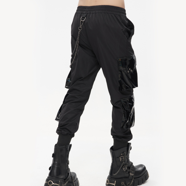 Devil Fashion Cargo Joggers Bastard with Patent Patch Pockets