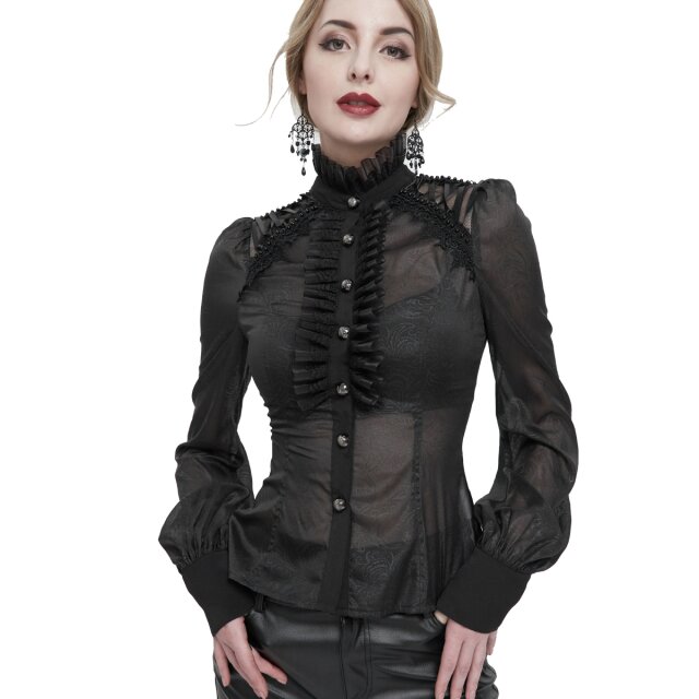 Transparente Rüschenbluse Sonata XS