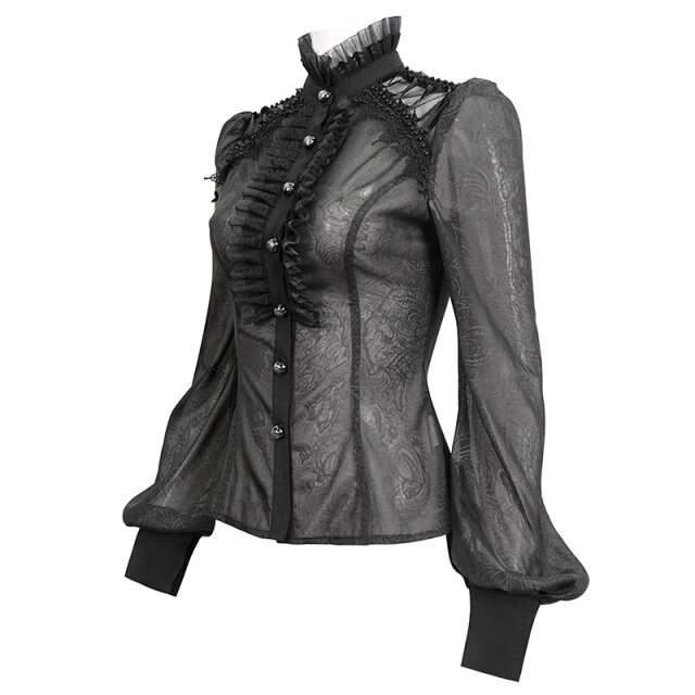 Transparente Rüschenbluse Sonata XS