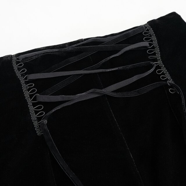 Retro Samt Hotpants Scarlett in schwarz oder rot schwarz L
