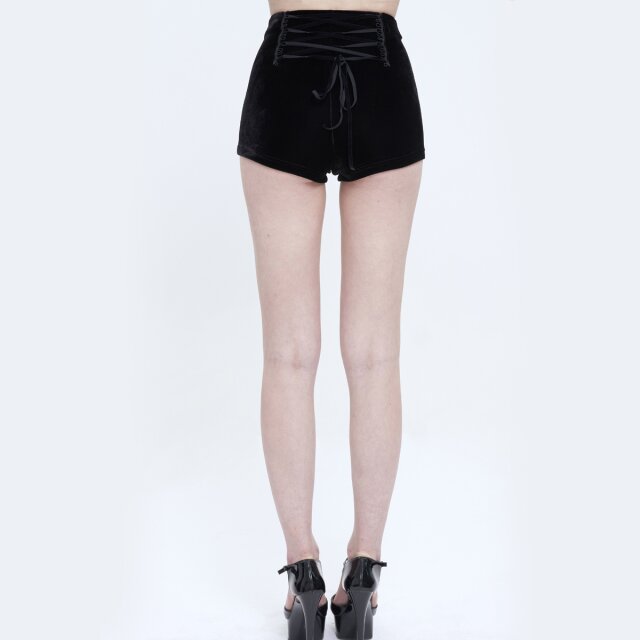 Retro Samt Hotpants Scarlett in schwarz oder rot schwarz XL