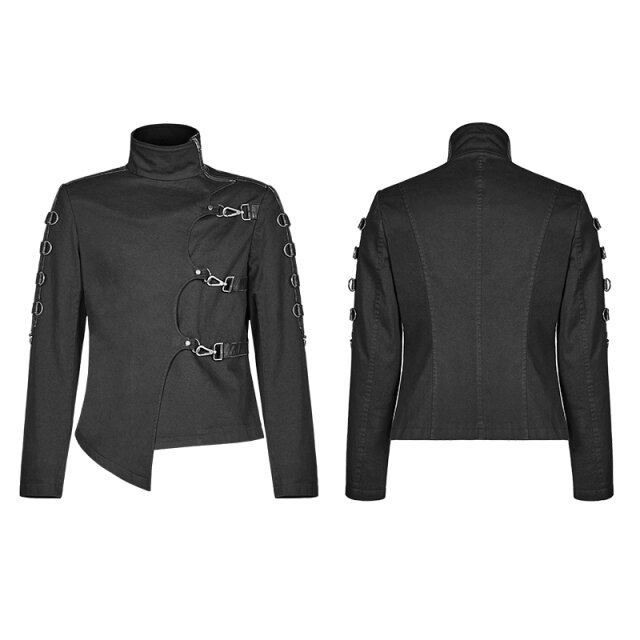 Asymmetrische Punk Rave-Jacke Restraint mit Karabinern