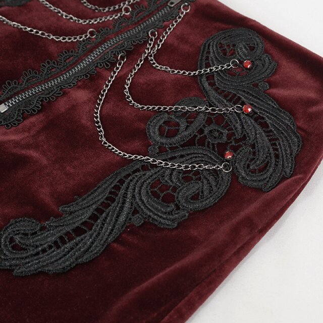 Retro Velvet Hotpants Scarlett in black or red red