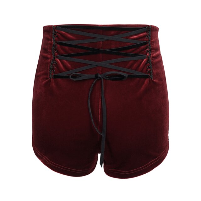 Retro Velvet Hotpants Scarlett in black or red red
