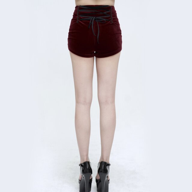 Retro Velvet Hotpants Scarlett in black or red red