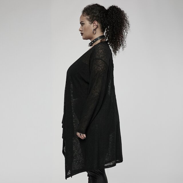 PUNK RAVE Oversized Zipfelcardigan She Devil mit Skull L-XL