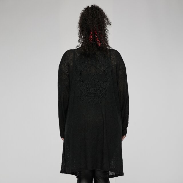 PUNK RAVE Oversized Zipfelcardigan She Devil mit Skull L-XL