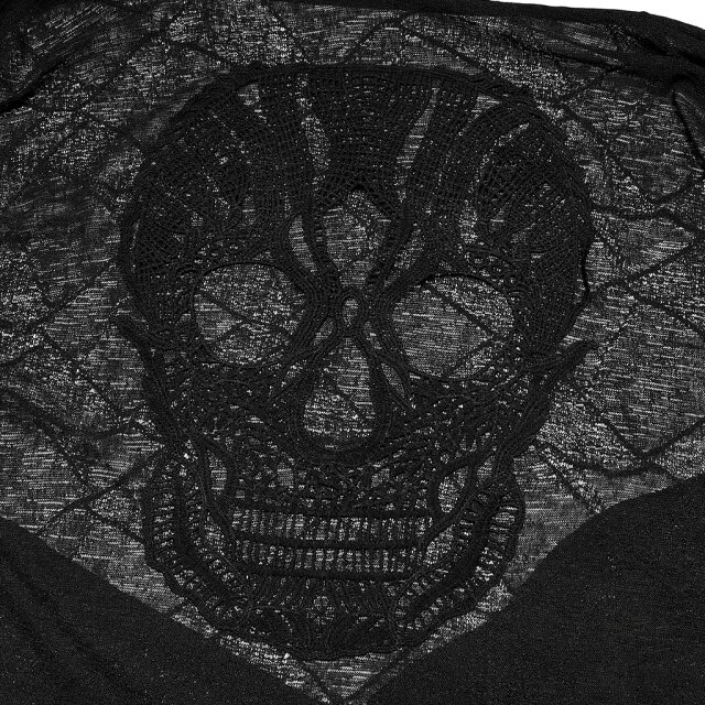 PUNK RAVE Oversized Tipped Cardigan She Devil with Skull