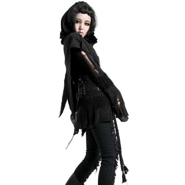 PUNK RAVE Knitted Hooded Collar Phira with Tails