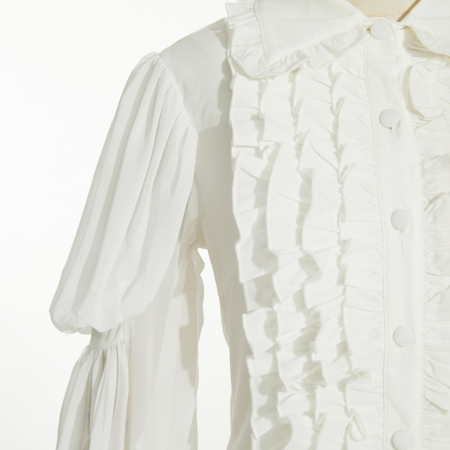 Steampunk Ruffle Blouse Prudence Black or White