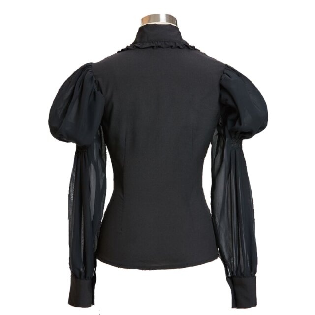 Steampunk Ruffle Blouse Prudence Black or White black